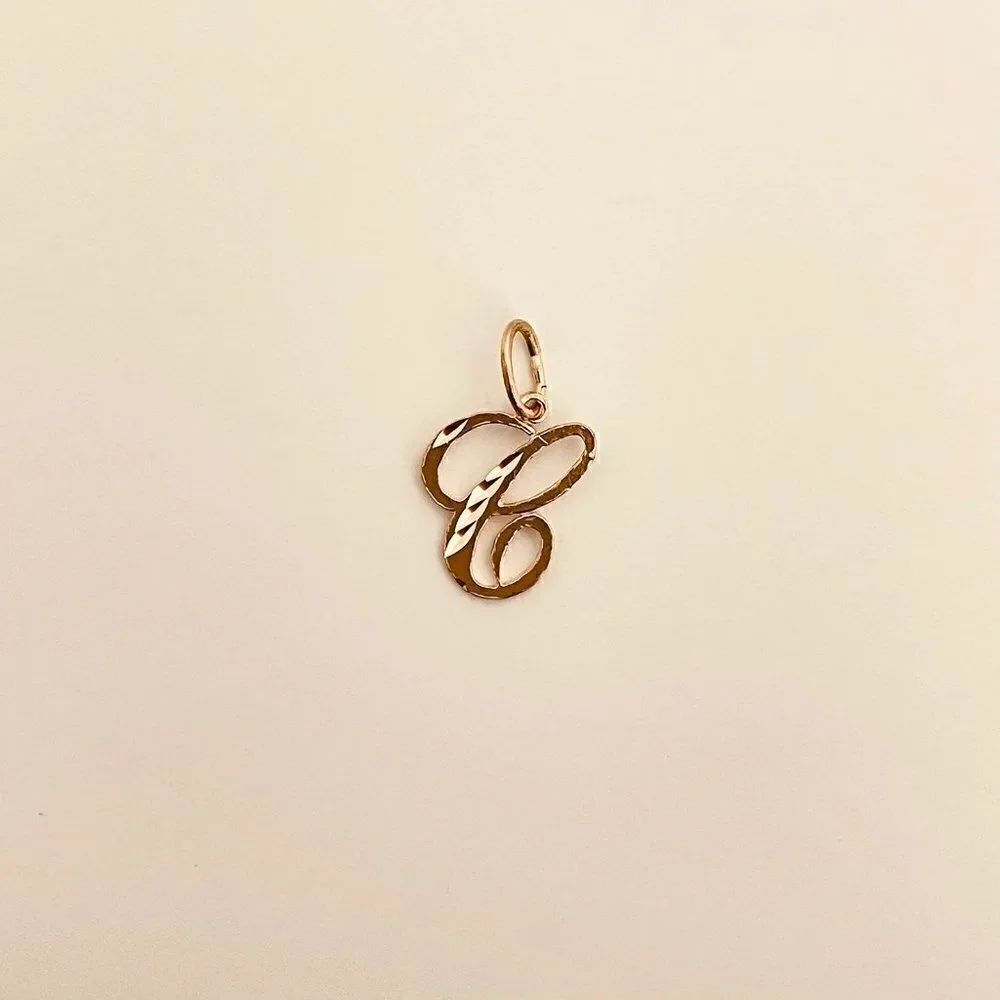 14k Real Gold Initial "C" Pendant | Charm- Real 14k Gold Letter "C" Pendant